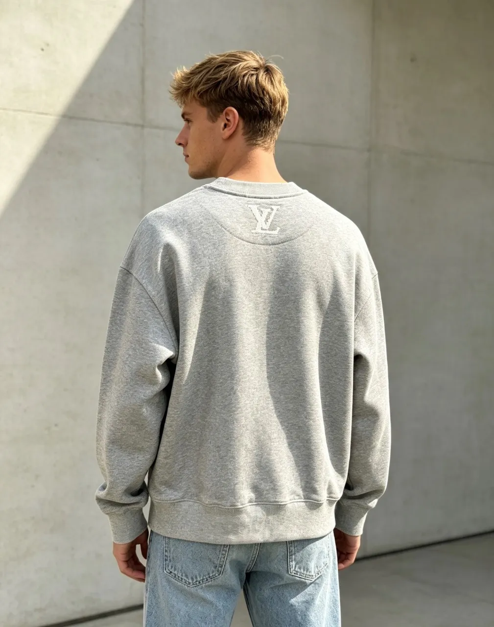 Louis Vuitton/Louis Vuitton woven letter embroidered crew neck sweatshirt
